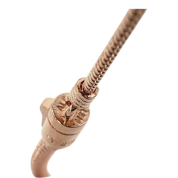 PANDORA Moments Pink Peach Blossom Flower Snake Chain Slider Bracelet - Picture 11 of 11